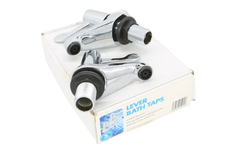 Pair Chrome Lever Bath Taps Bathroom Sink Taps for Bath Hot and Cold Water