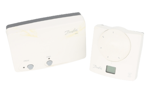 DANFOSS 087N727600 RET B-RF WIRELESS DIGITAL ROOM THERMOSTAT & RX1 RECEIVER