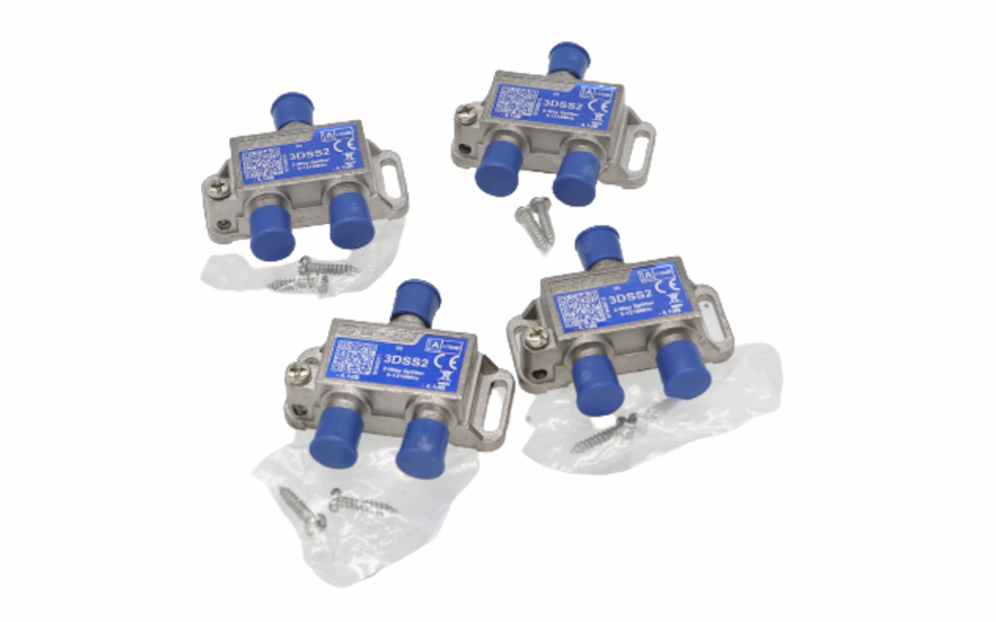4x Coax 3DSS2 Splitter screw 1218MHz Output: F female x2 Series: 3D TV Visual