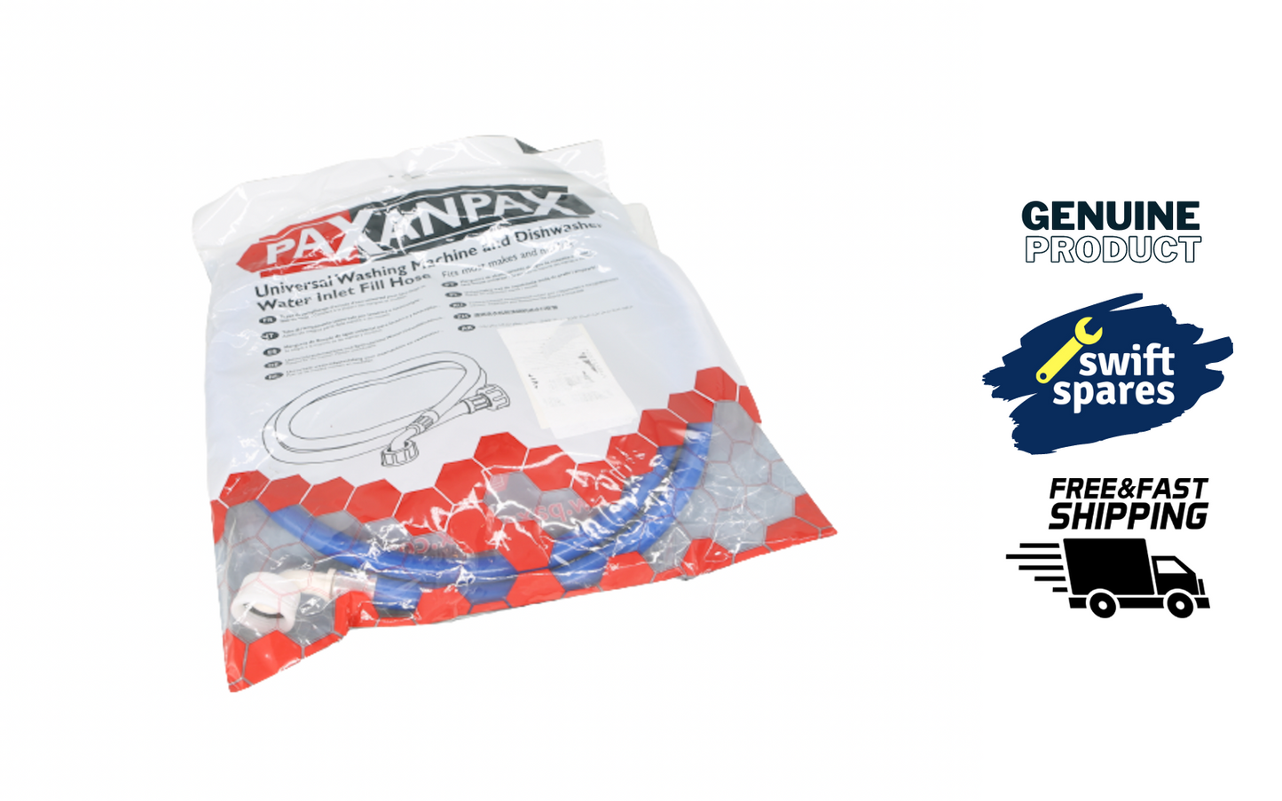 PAXANPAX 2.5m Universal Cold Water Inlet Extension Hose Pipe for washer