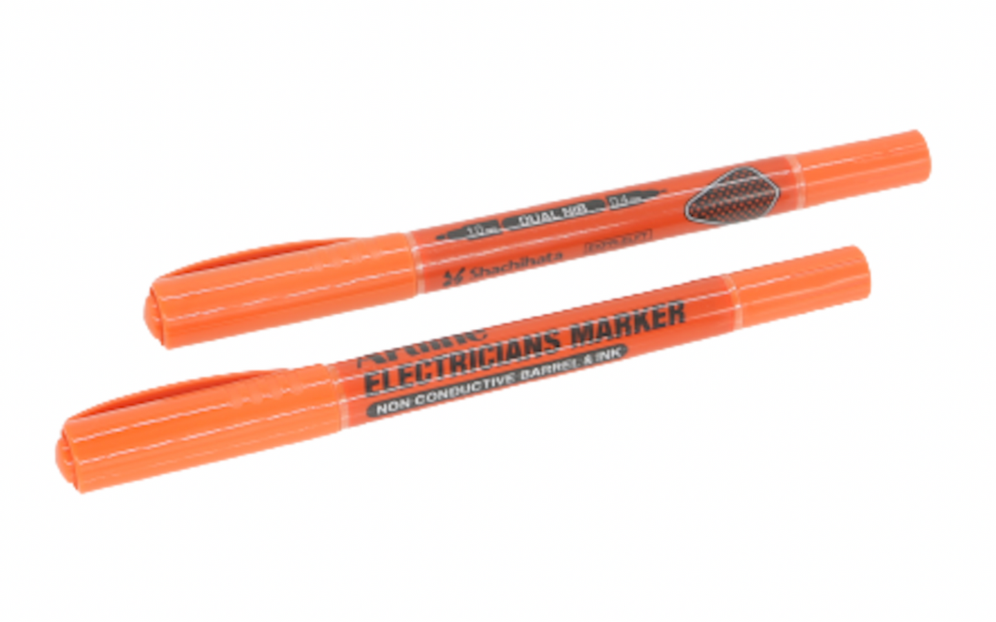 2x Artline Electricians Permanent Marker 1/0.4mm Dual Nib Instant Dry Pen Orange