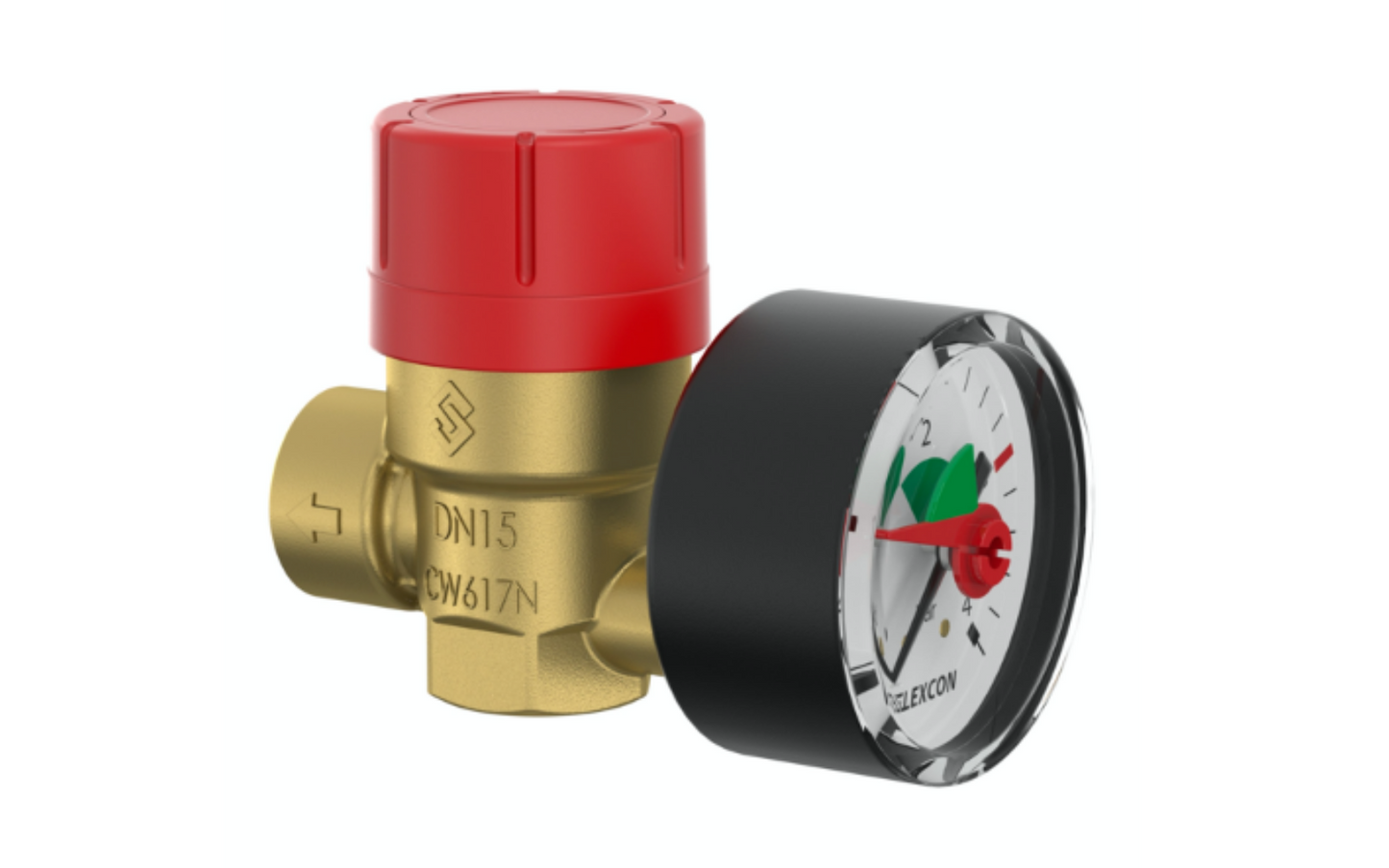 Flamco Prescomano 1/2 x 1/2 - 3bar NF Safety Valve with Pressure Gauge 27684