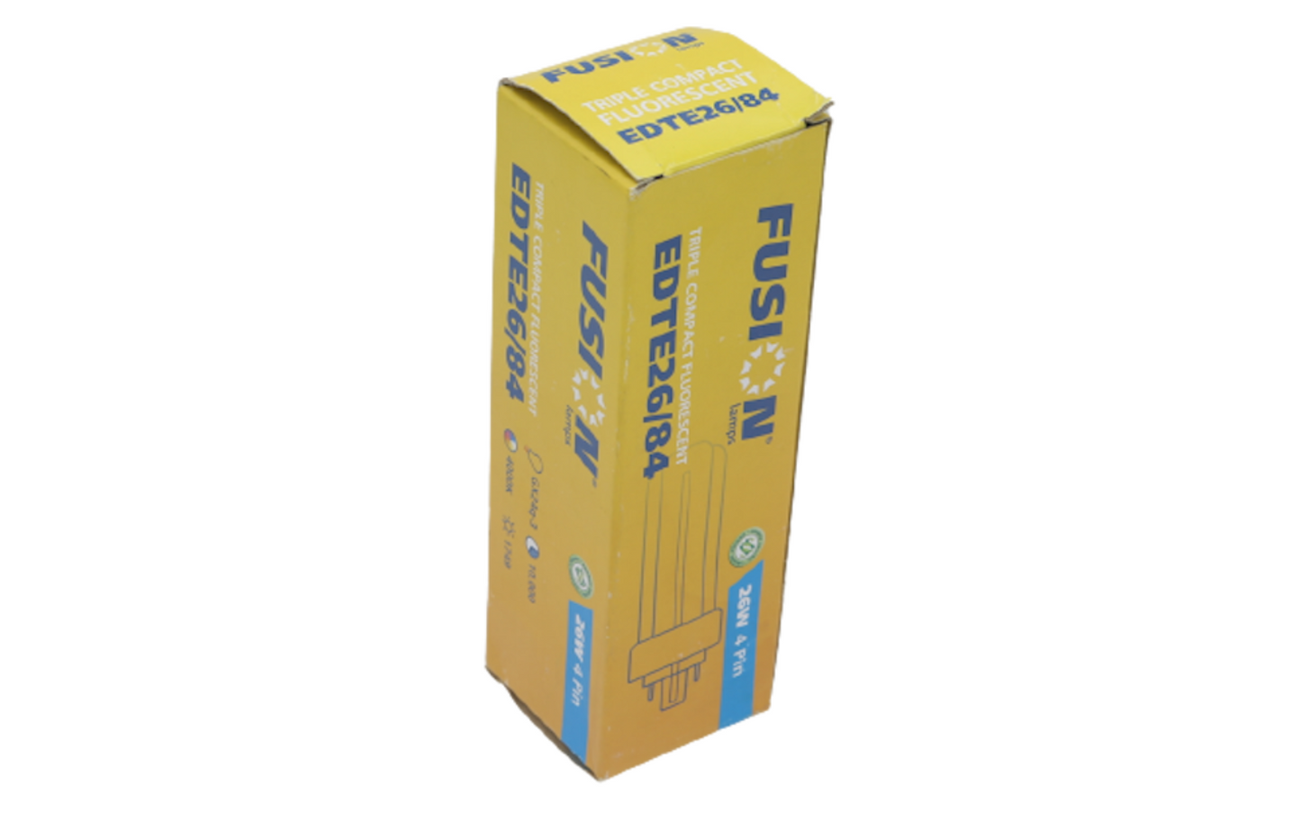 Fusion Lamps GX24q-3 26W CFL 4,000K 10,000hrs Bulb 4-pin EDTE26/84 - NEW