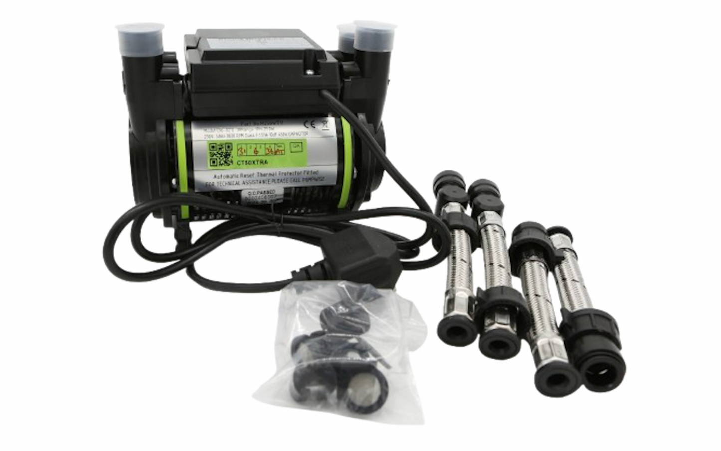 Salamander CT50Xtra Extra 1.5 Bar Positive Twin Shower Pump + Hoses CT50 XTRA
