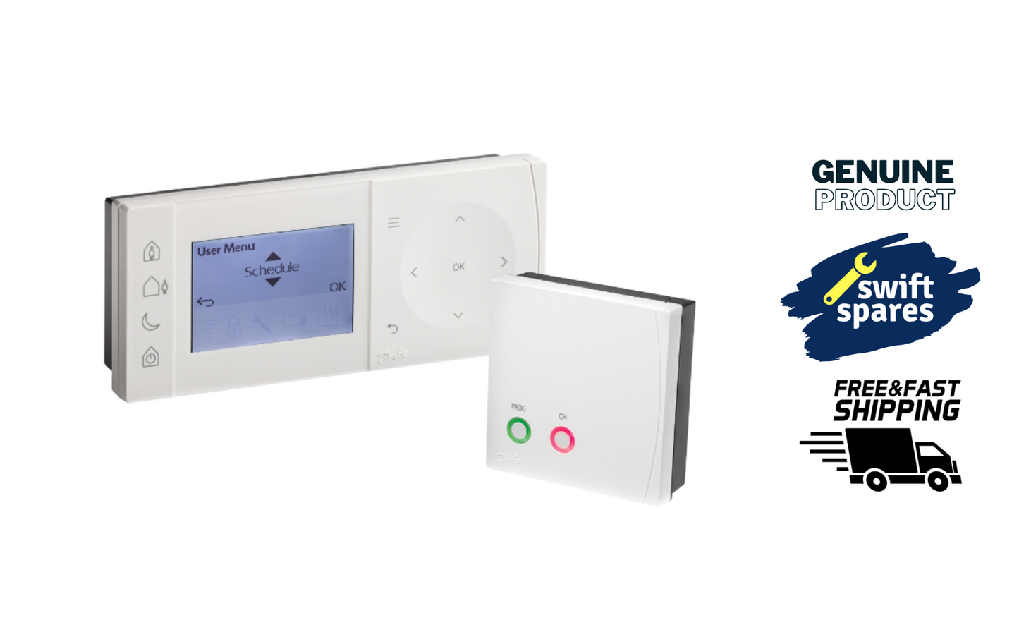 Danfoss TPOne-RF+RX1S Wireless Programmable Thermostat With Receiver 087N7854