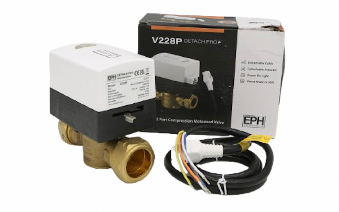 EPH Detach Pro V228P 28mm 2 Port Zone Valve Motorised Valve - NEW