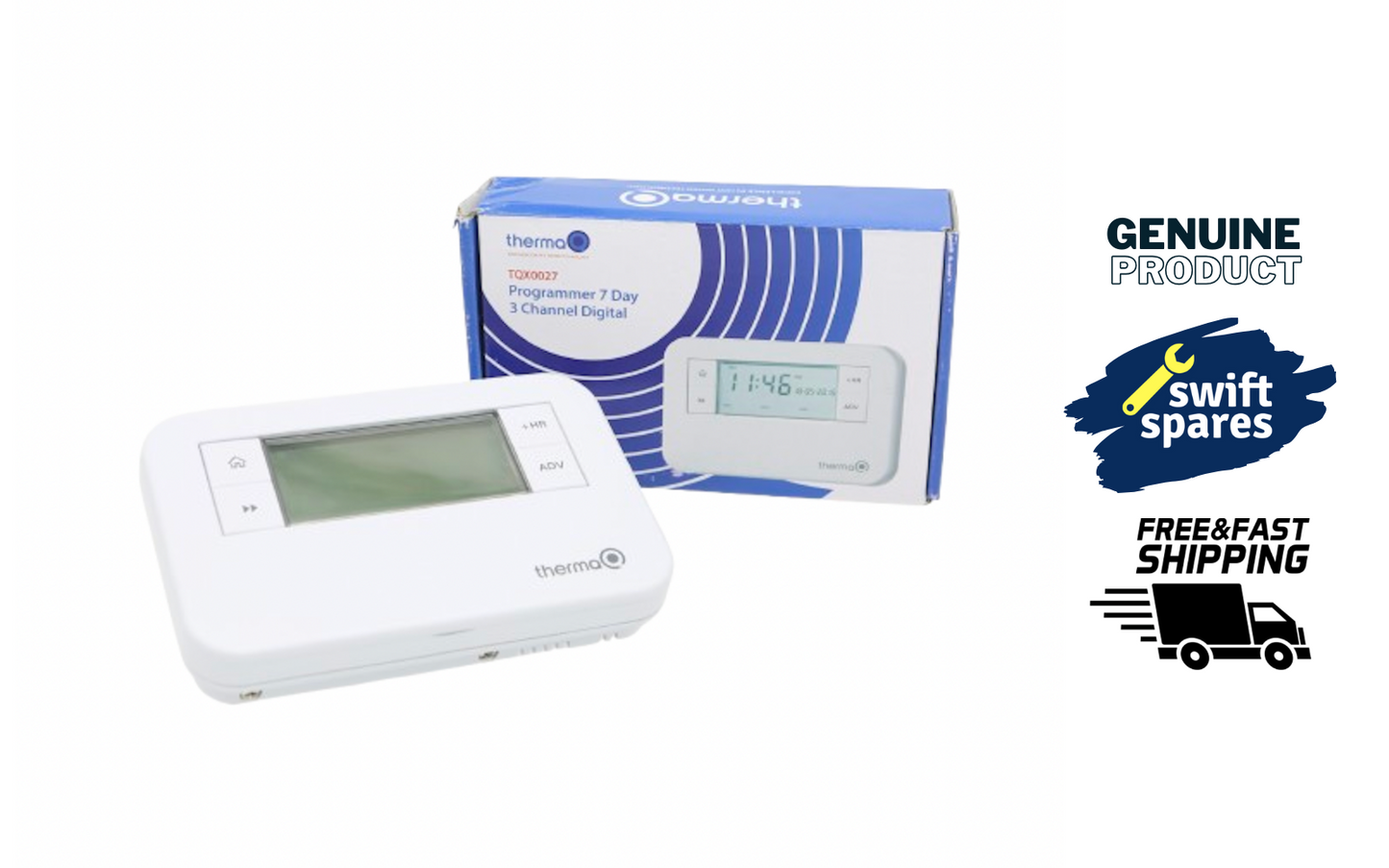 ThermaQ TQX0027 7 Day 3 Channel Digital Programmer - NEW