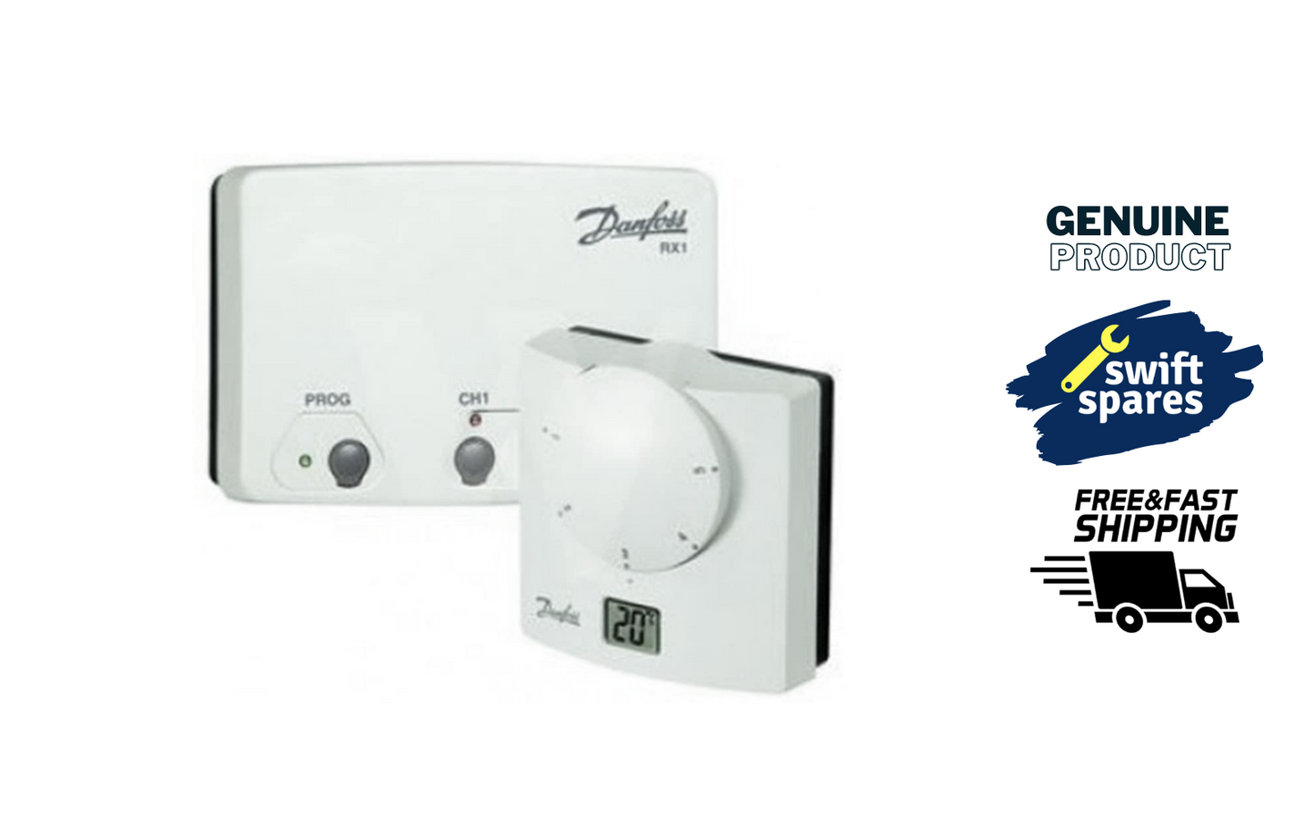 DANFOSS 087N727600 RET B-RF WIRELESS DIGITAL ROOM THERMOSTAT & RX1 RECEIVER