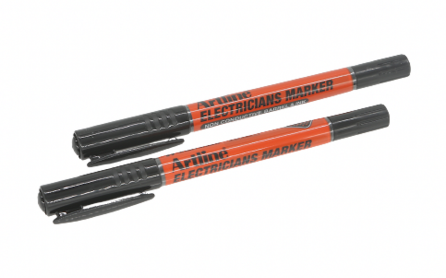 2x Artline Electricians Permanent Marker 1/0.4mm Dual Nib Instant Dry Pen Black