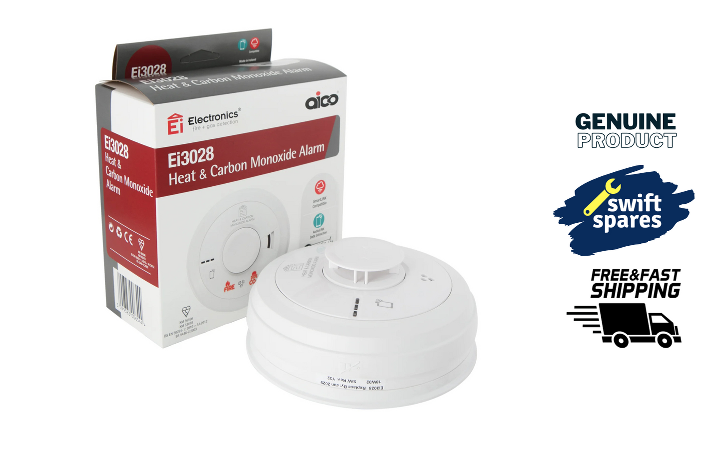 AICO Ei3028 Mains Powered Multi-Sensor Heat & Carbon Monoxide Alarm