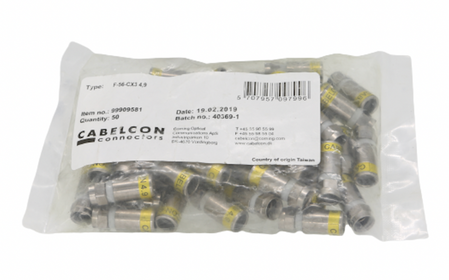 50x Cabelcon F-56-CX3 4,9 Male Compression Connectors - NEW