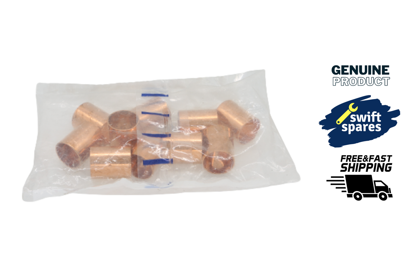 MasterFlow 22mm End Feed Copper Equal Straight Coupling 10 pack