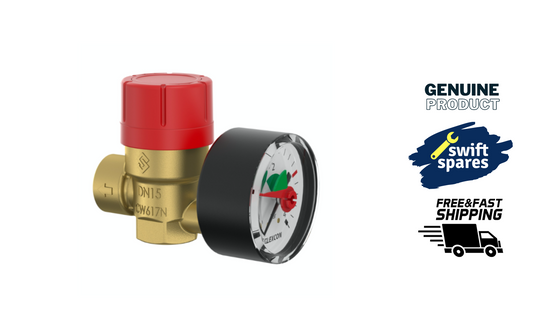 Flamco Prescomano 1/2 x 1/2 - 3bar NF Safety Valve with Pressure Gauge 27684
