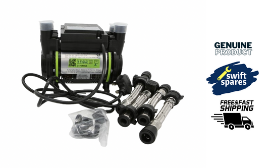 Salamander CT75+ XTRA 2.0 Bar Positive Twin Shower Pump +Iso Hoses CT75PLUS XTRA