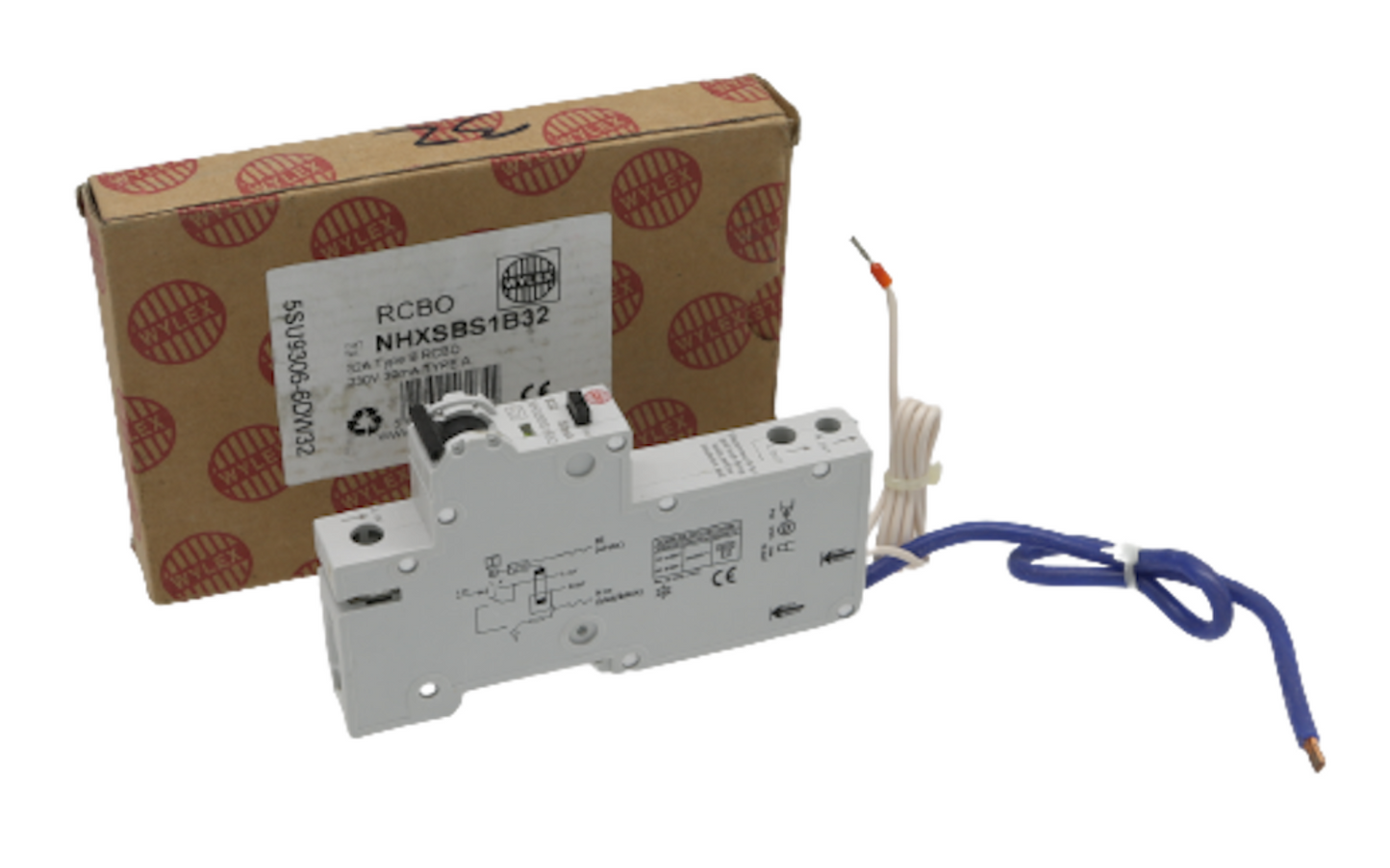 WYLEX NHXSBS1B32 32A Type B RCBO 230V 30mA Type A (AC and Pulsating DC Sensitive