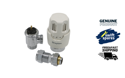 Drayton WTRVA15 15MM Angled White Thermostatic Radiator Valve TRV