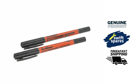 2x Artline Electricians Permanent Marker 1/0.4mm Dual Nib Instant Dry Pen Black