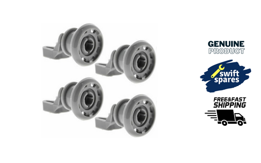 4 x Dishwasher Rail Upper Basket Wheels for Beko Diplomat Flavel Howden & Lamona