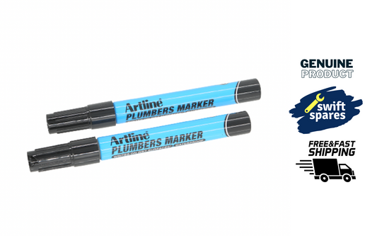 2x Artline Plumbers Permanent Marker Pen Marks Wet Surfaces Pipes Plastic Metal