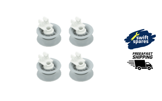 4x Bosch Neff Siemens 00611666 Dishwasher UPPER TOP Basket Wheel wheels